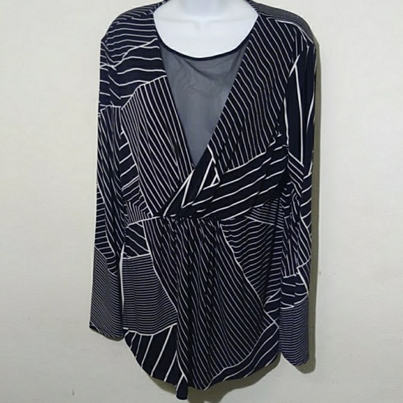 DAISY Fuentes Faux wrap black long sleeve tunic XL - Picture 8 of 8